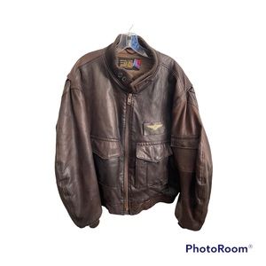 Vtg 1988 Schott NYC 678 628 Type G-8 Brown Goatskin Leather Bomber Jacket Sz 46
